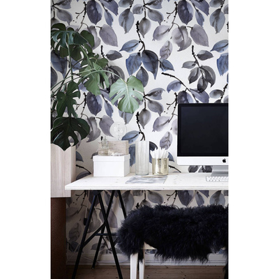 Fotobehang Elegante grafietbladeren