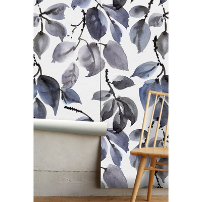 Fotobehang Elegante grafietbladeren