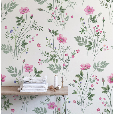 Fotobehang Lente in de bloemenweide