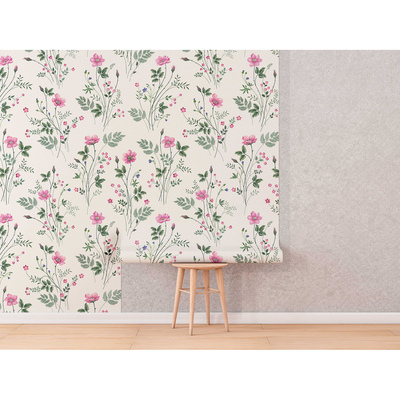 Fotobehang Lente in de bloemenweide