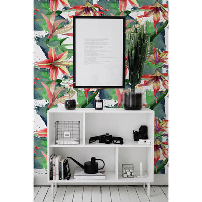 Fotobehang Romantische exotische bloemen