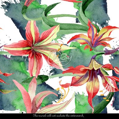 Fotobehang Romantische exotische bloemen