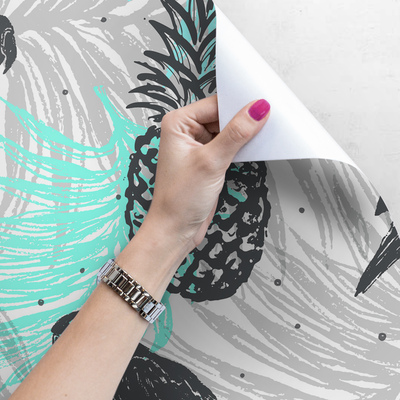 Fotobehang Papegaaien in ananas