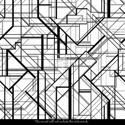 Fotobehang Geometrische muurschildering