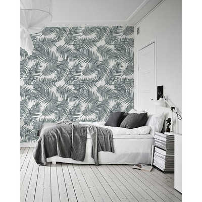 Fotobehang Een vleugje wind in de palmbladeren