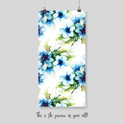 Fotobehang Blauwe lentebloemen