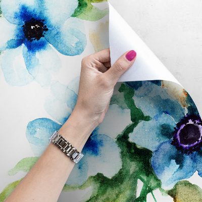 Fotobehang Blauwe lentebloemen