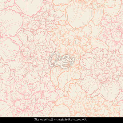 Fotobehang Rust tussen de pioenrozen