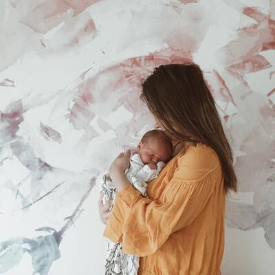 Fotobehang Kersenboom bij zonsopgang