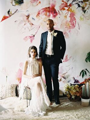 Fotobehang Aanraking van de roos