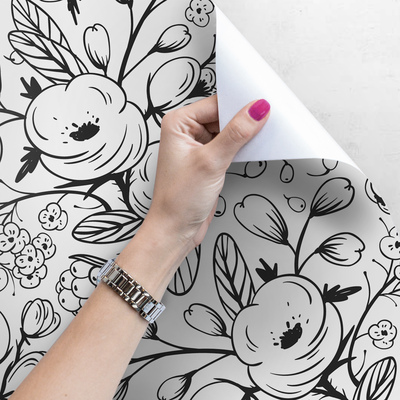 Fotobehang Romantische schetsen van de roos