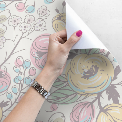 Fotobehang Geschilderde kleurrijke bloemen