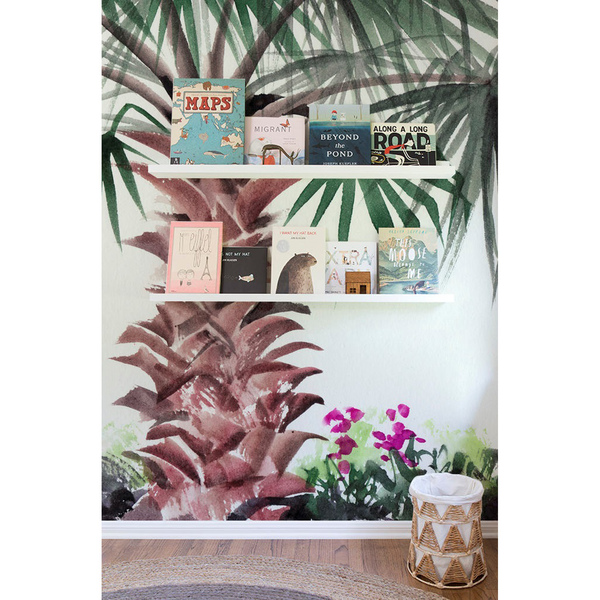 Fotobehang Een wandeling door de tropische palmenweide