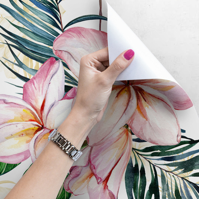 Fotobehang Tropisch Flamingo-eiland