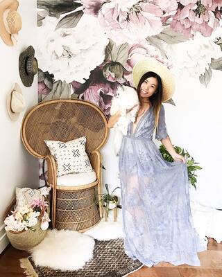 Fotobehang Barokke pioenrozen