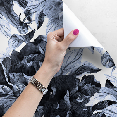 Fotobehang Blauwe pioenrozen