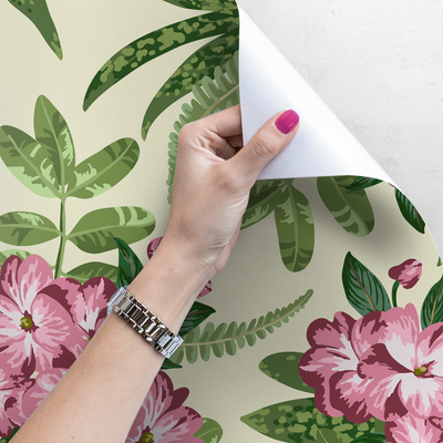 Fotobehang Roze varenbloem