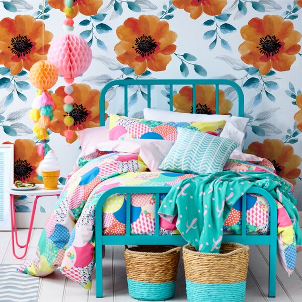 Fotobehang In het struikgewas van wilde bloemen