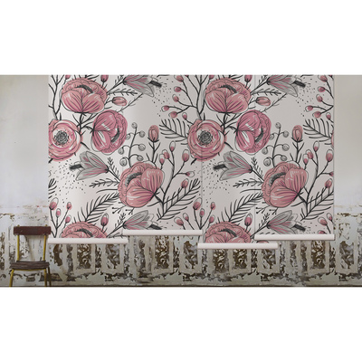 Fotobehang In de sprookjesachtige rozentuin