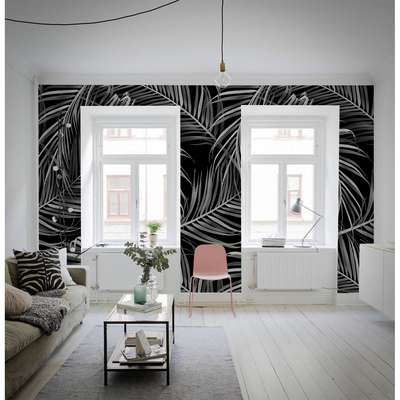 Fotobehang Palmbladeren in negatief