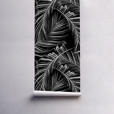 Fotobehang Palmbladeren in negatief