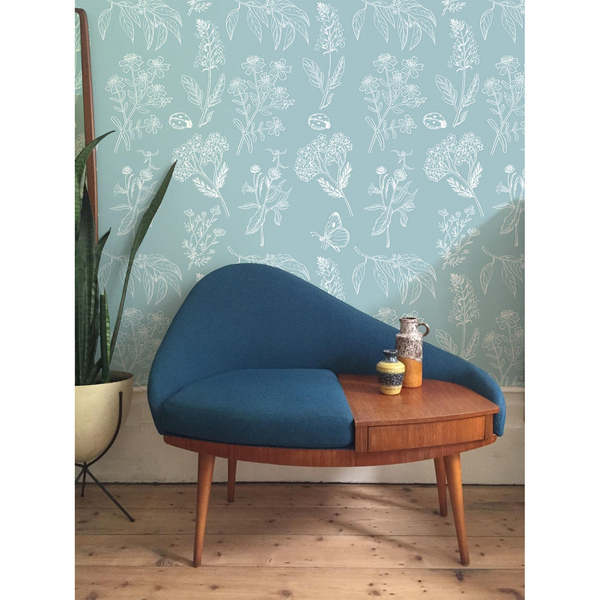 Fotobehang Bloemen geschreven met krijt