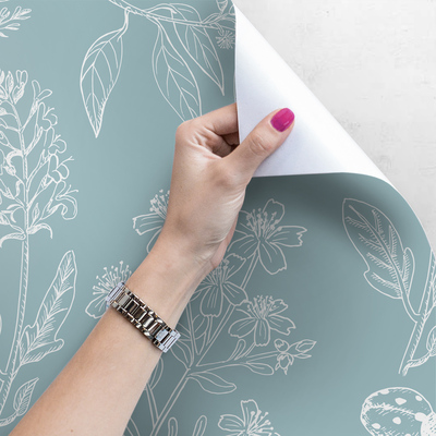 Fotobehang Bloemen geschreven met krijt