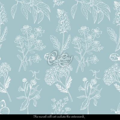 Fotobehang Bloemen geschreven met krijt