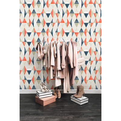 Fotobehang Pastelkleurige theaterdriehoeken