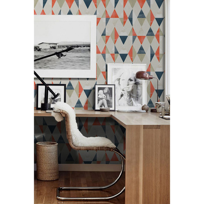 Fotobehang Pastelkleurige theaterdriehoeken