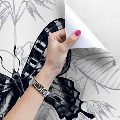 Fotobehang Elegante zwarte vlinders