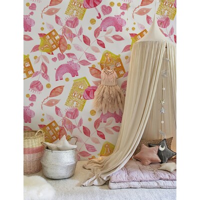 Fotobehang Een verhaal over nijlpaarden