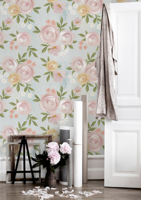 Fotobehang Geschilderde rozen