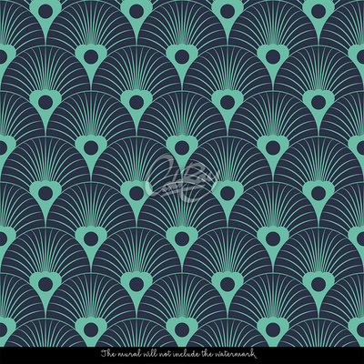 Fotobehang Pauwenstaarten in turquoise