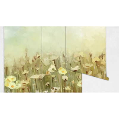 Fotobehang Mistige ochtend in de weide