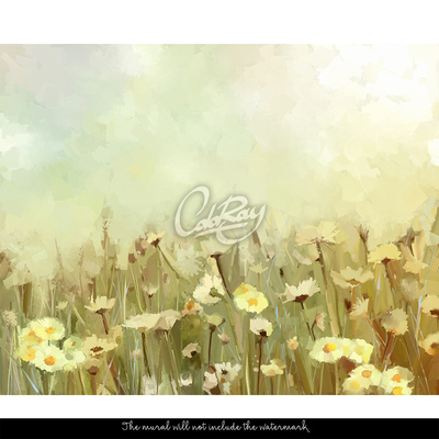 Fotobehang Mistige ochtend in de weide