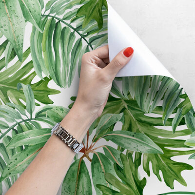 Fotobehang Rustgevend uitzicht op bananenbladeren