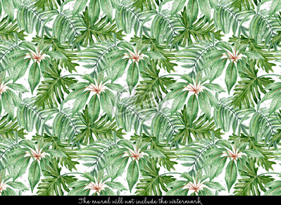 Fotobehang Rustgevend uitzicht op bananenbladeren