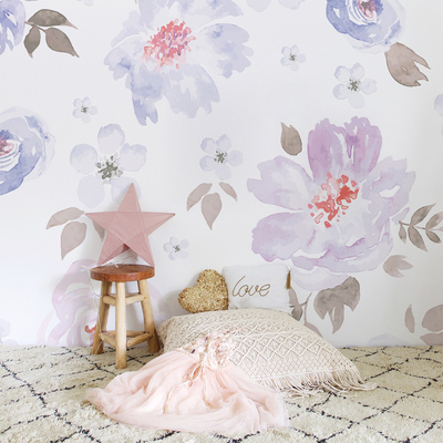 Fotobehang Pastelkleurige bloemen