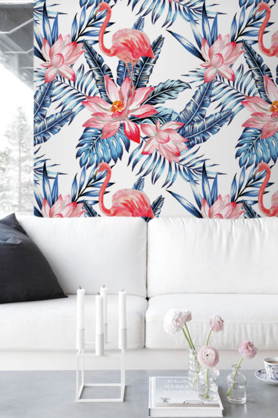 Fotobehang Roze flamingo