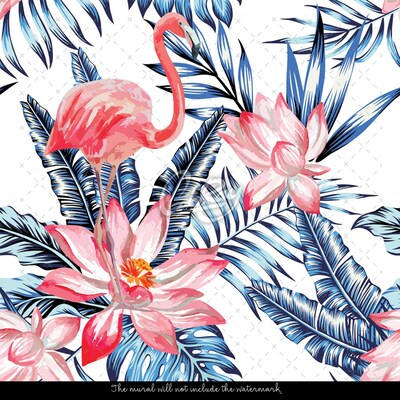 Fotobehang Roze flamingo