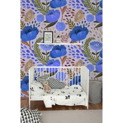 Fotobehang Blauwe klaprozen