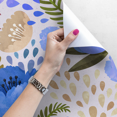 Fotobehang Blauwe klaprozen