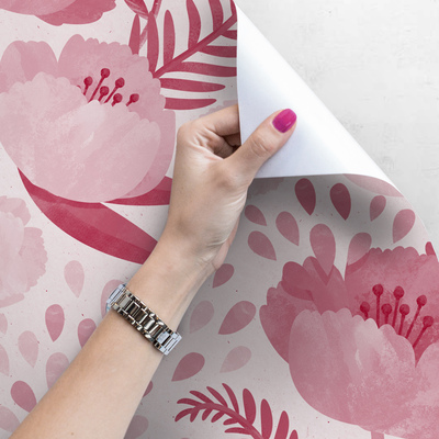 Fotobehang Roze visie op klaprozen