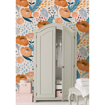 Fotobehang Oranje klaprozen