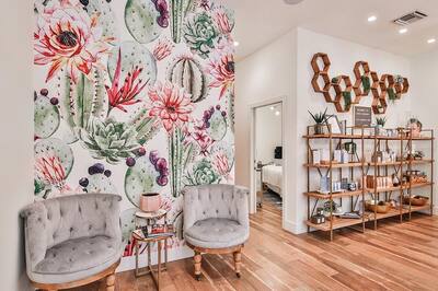 Fotobehang Bloeiende cactusvijg