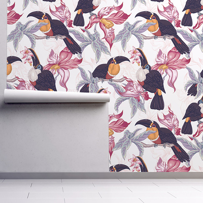 Fotobehang Exotische vogels in de tropische bush