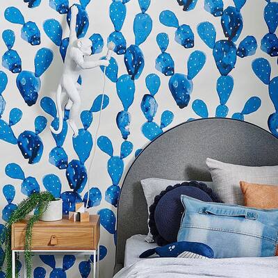 Fotobehang Blauwe cactussen