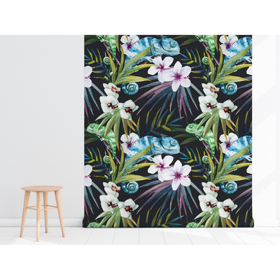 Fotobehang Kameleon in de jungle