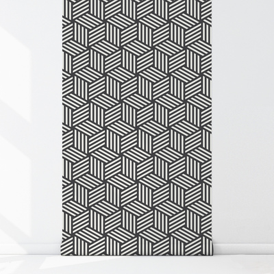 Fotobehang Gestreepte vierkanten